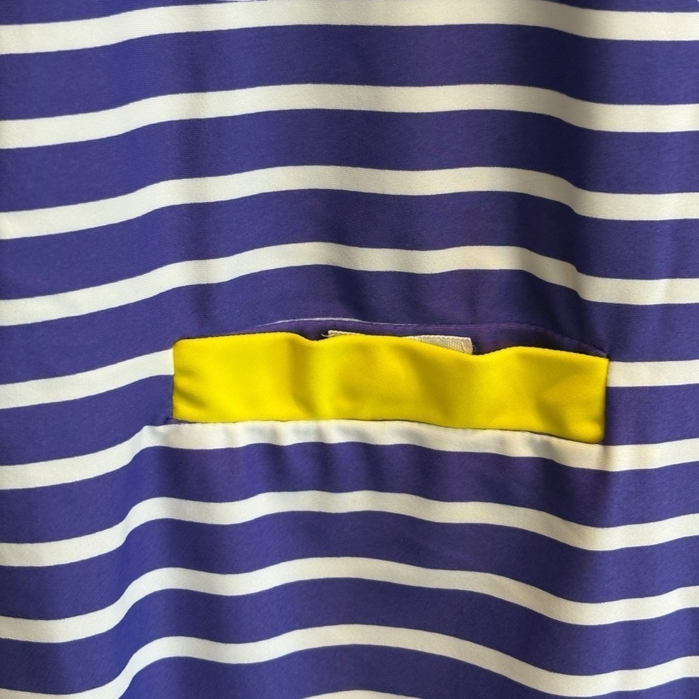 Cabana Life Womens Blue White 3/4 Sleeve Striped Shift Pocket Dress Size Medium - Picture 2 of 5